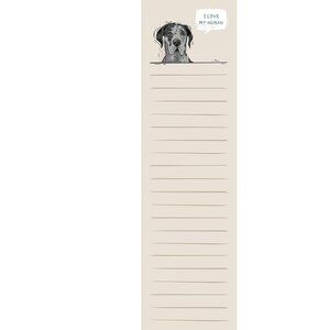 Primitives by Kathy - Magnetic List Notepad - I Love My Human - Great Dane